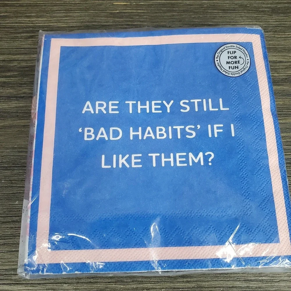 Bad Habits, I Need Bail Money Paper Cocktail Napkins 5